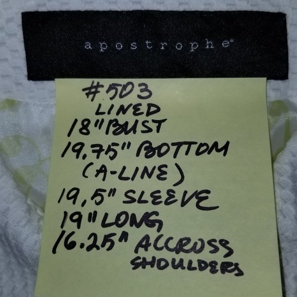 ✅#502 Preowned White Apostrophe A-Line Jacket S - Picture 2 of 9